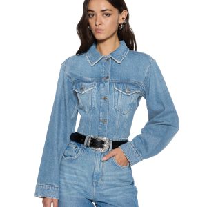 Womens Cinched Jacket Crop Tru Vintage Jackets