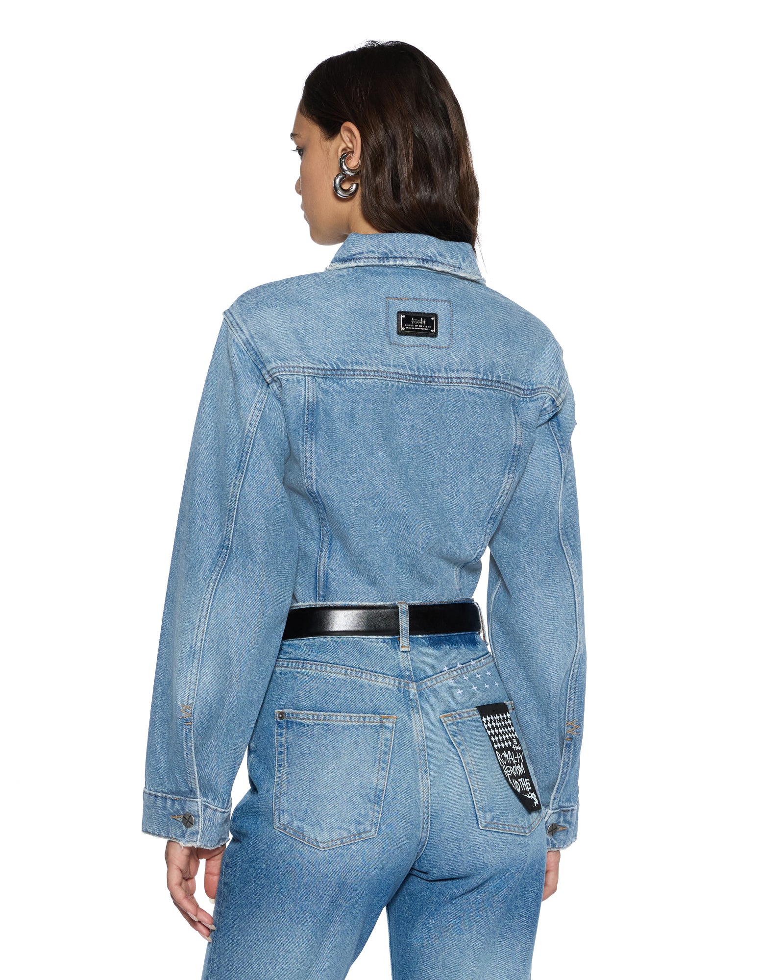Womens Cinched Jacket Crop Tru Vintage Jackets - Image 3