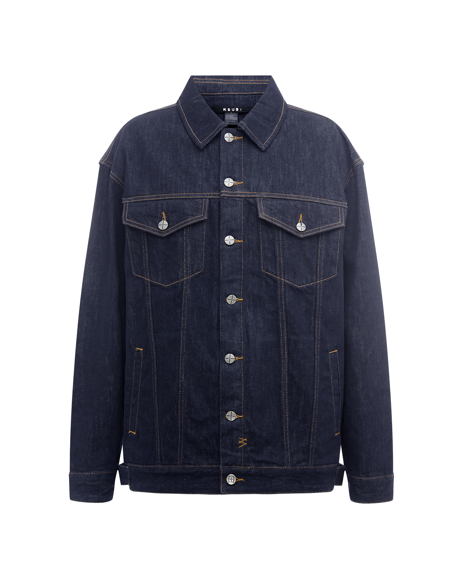 Longline Trucker Original Oversized Jacket - Dark Wash - Image 5