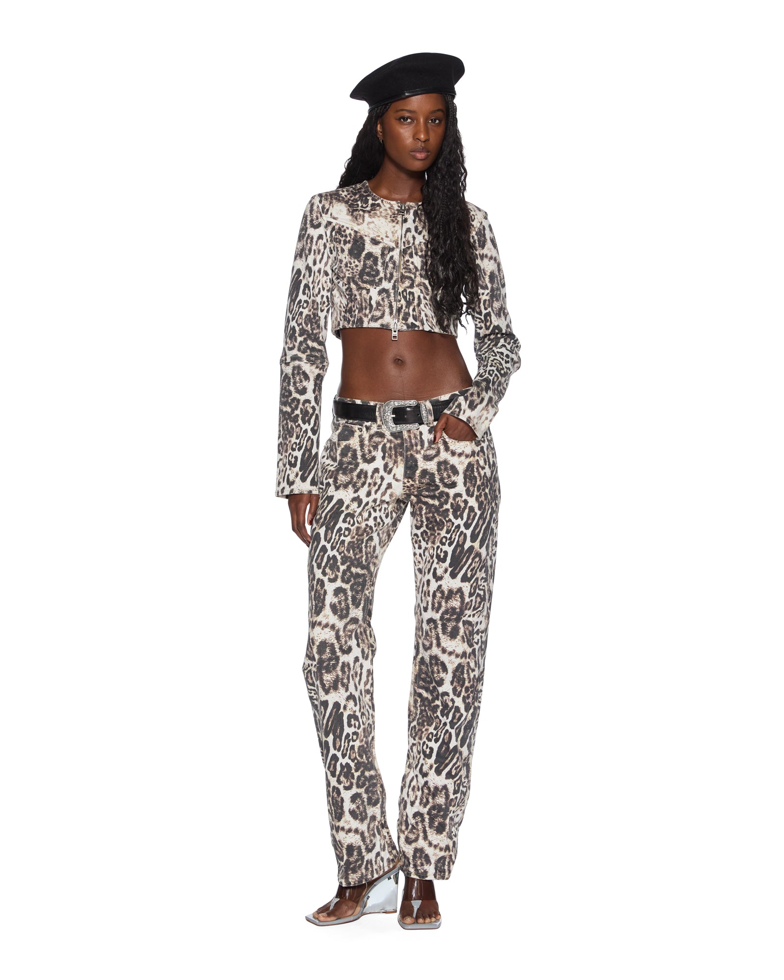 Womens Mowalola Crop Jacket Cheetah Jackets - Image 2