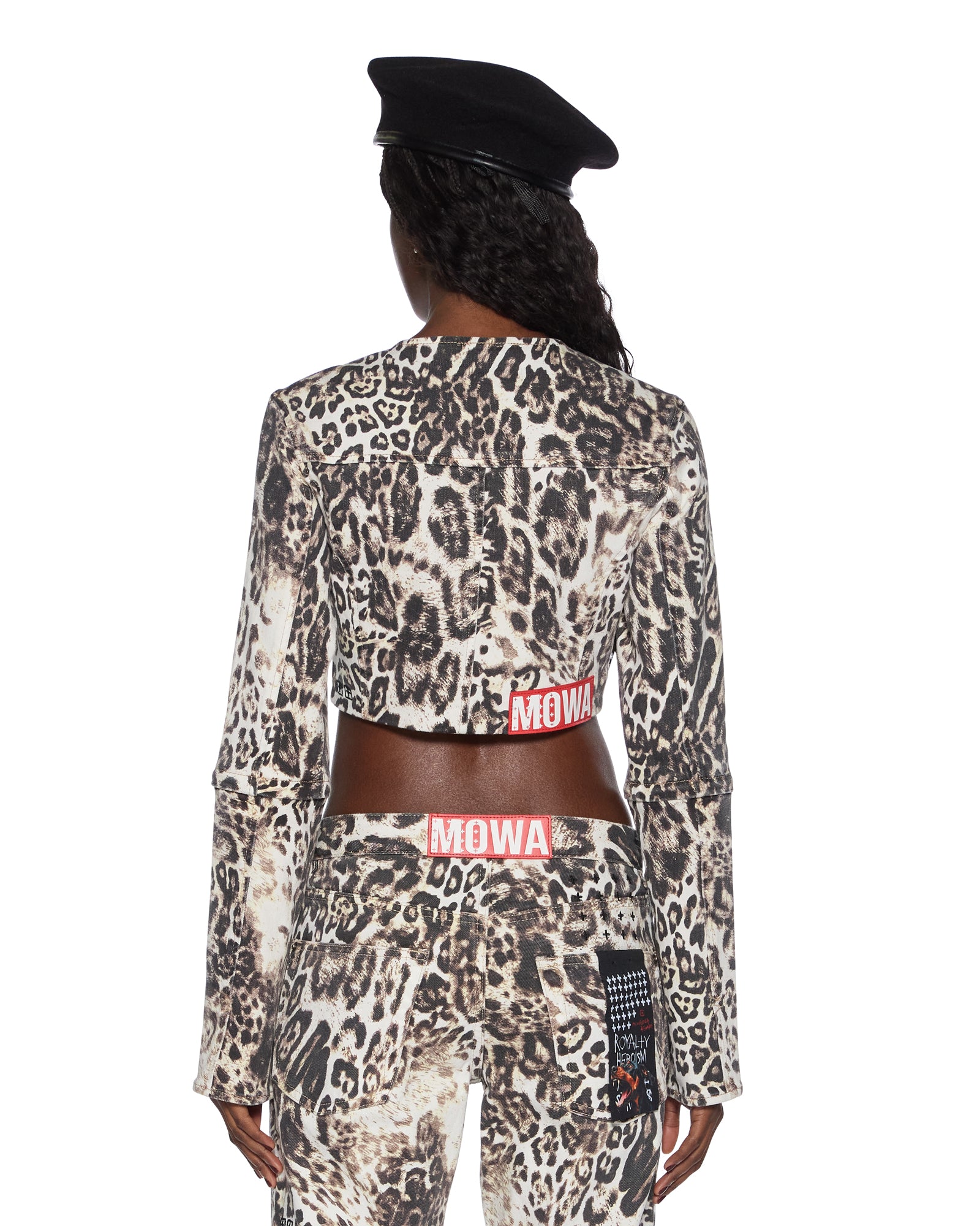 Womens Mowalola Crop Jacket Cheetah Jackets - Image 3