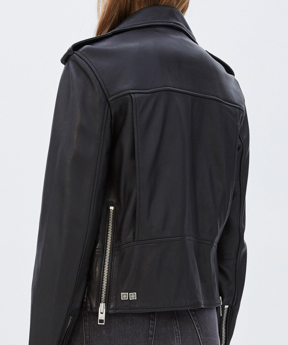 Womens Bad Company Biker Black Leather Jackets - Image 6
