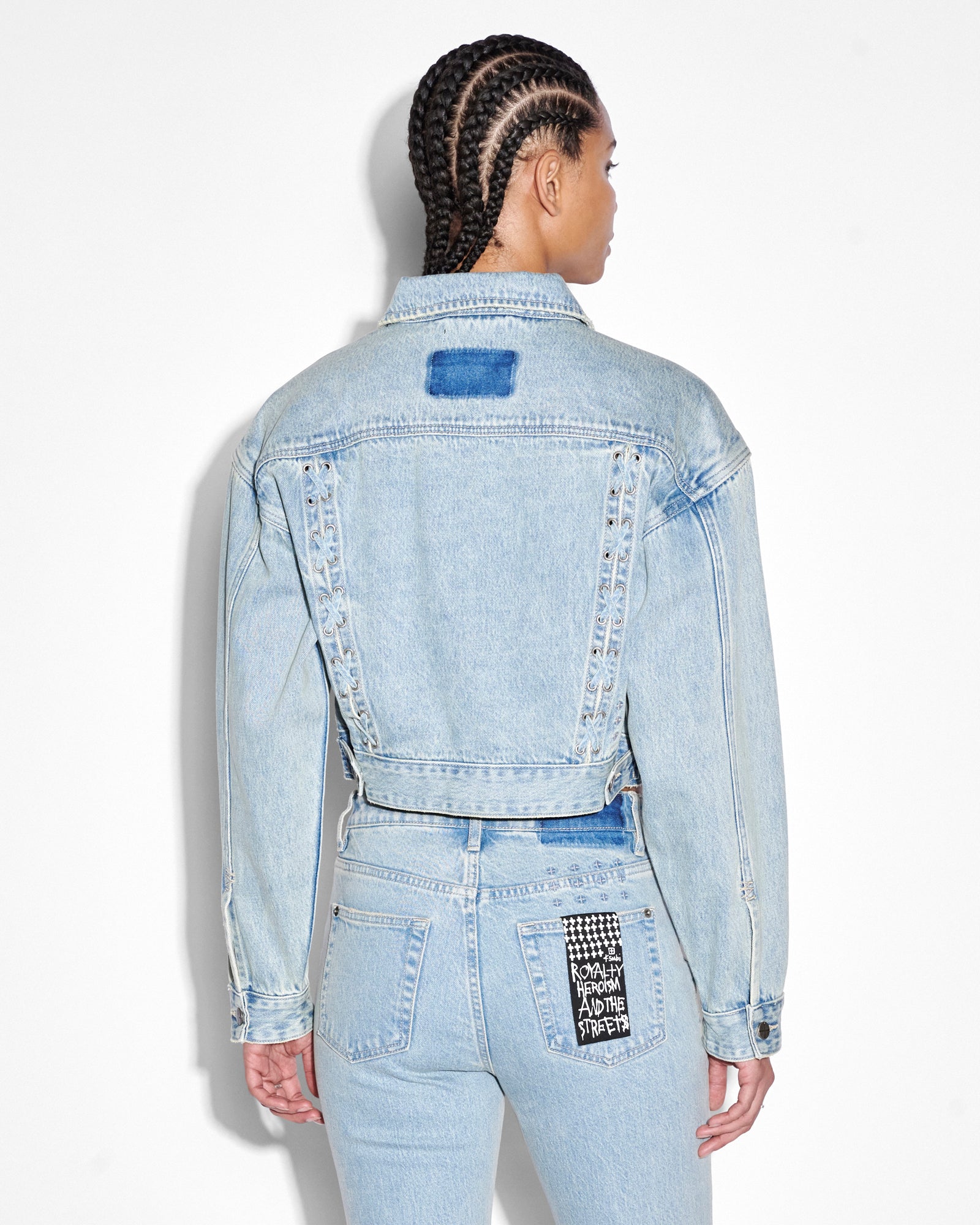 Buy Billie Jacket Dove Laced | Denim Trucker Jacket | KSUBI - Image 2