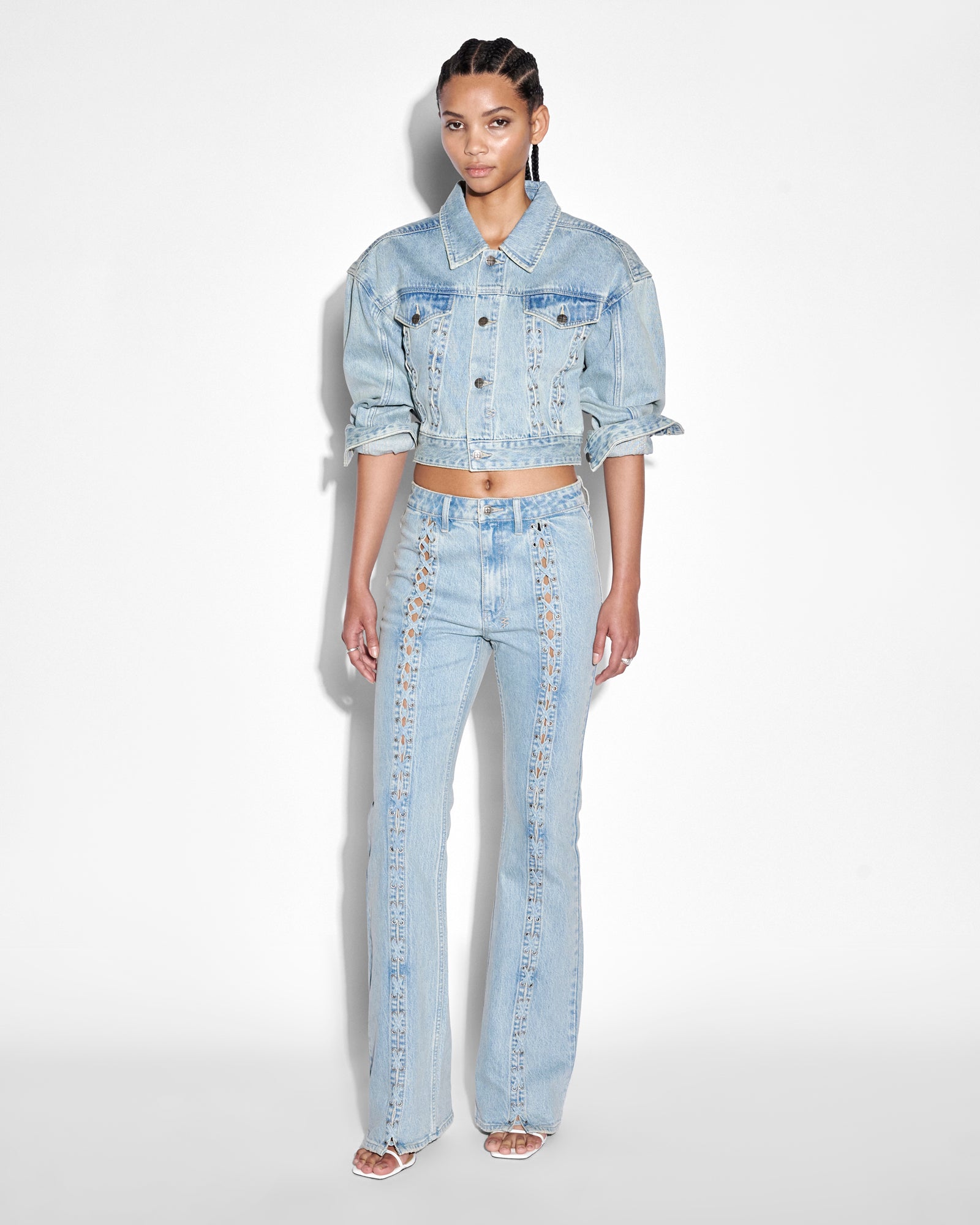 Buy Billie Jacket Dove Laced | Denim Trucker Jacket | KSUBI - Image 3