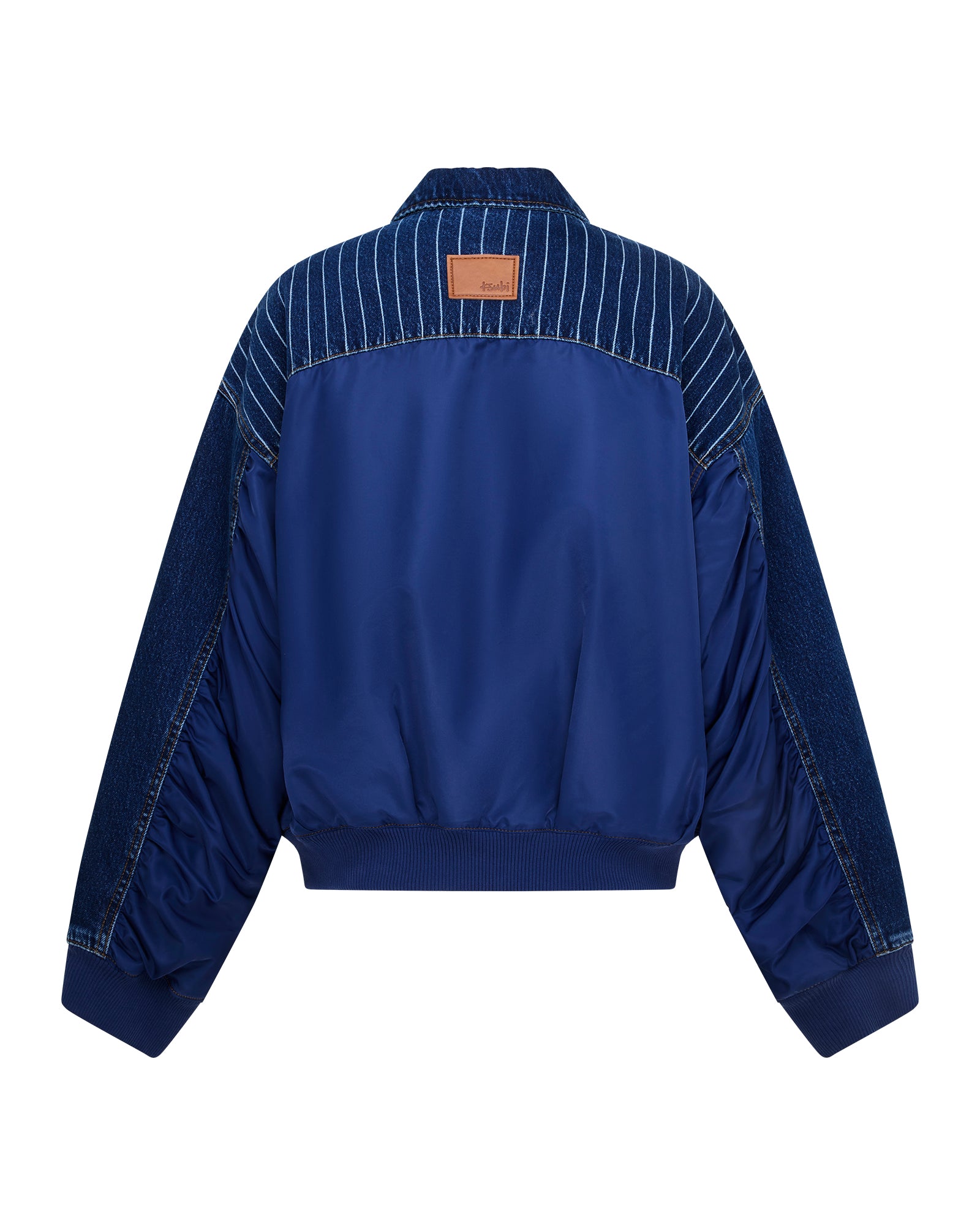 Womens District Bomber Mayfair Blue Spliced Jackets - Image 7