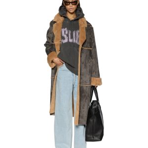 Hustler Steel & Tan Oversized Wool Coat