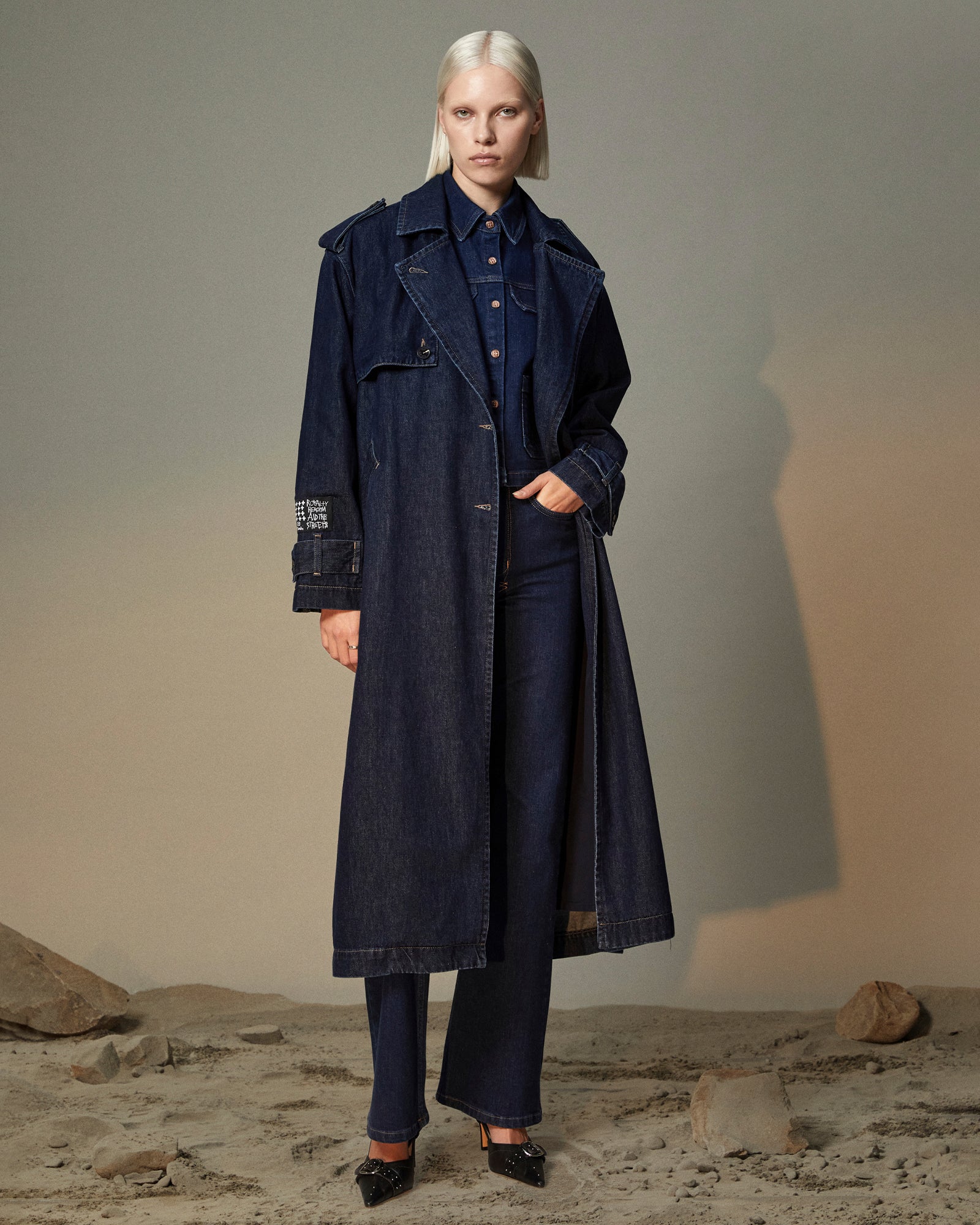 Affinity Trench Coat Legacy - Dark Blue Denim - Image 2