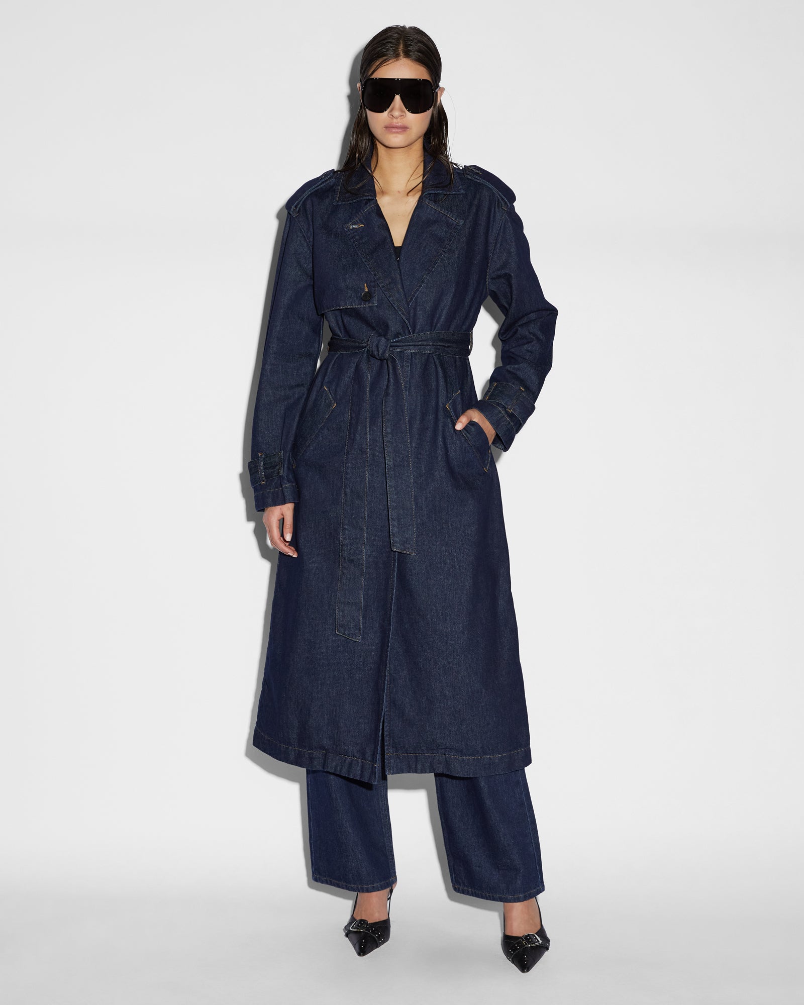 Affinity Trench Coat Legacy - Dark Blue Denim - Image 6