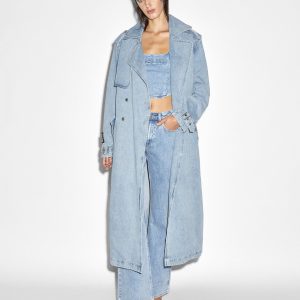 Kult Full Length Denim Trench - Light Blue Wash