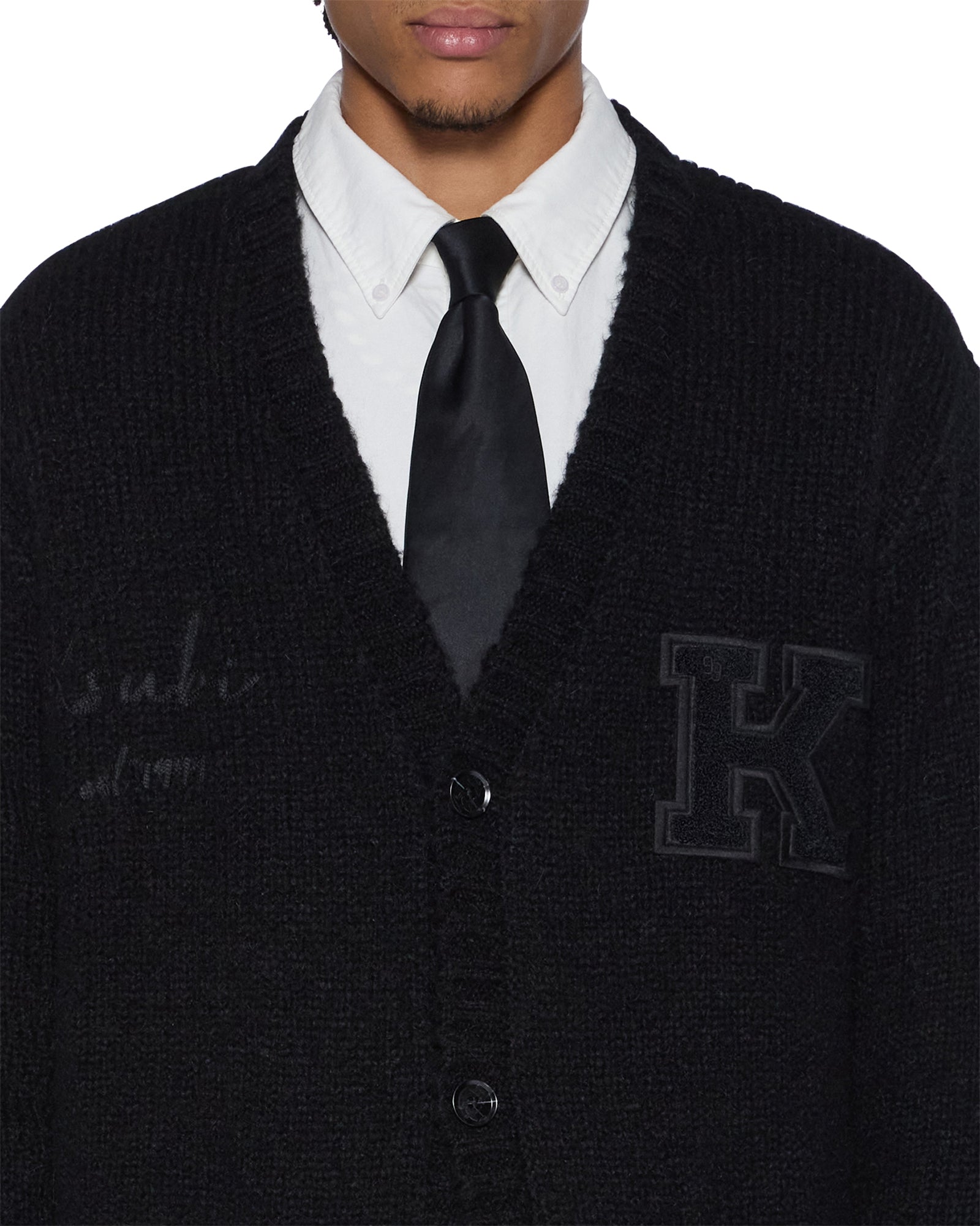 Mens Salud Cardigan Jet Black Knitwear - Image 4