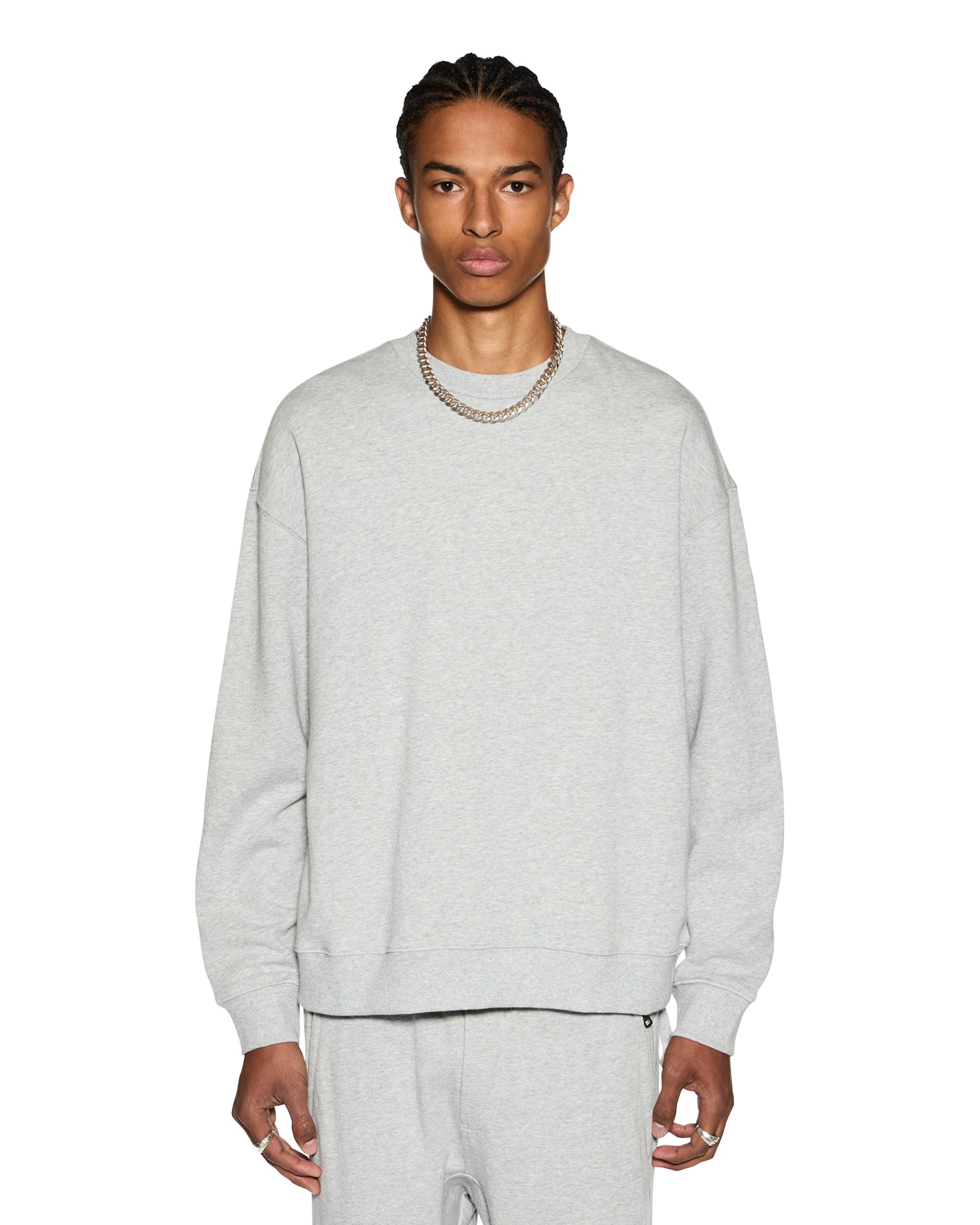 Buy 4 x 4 Biggie Crew Grey Marle | Grey Sweater | Ksubi