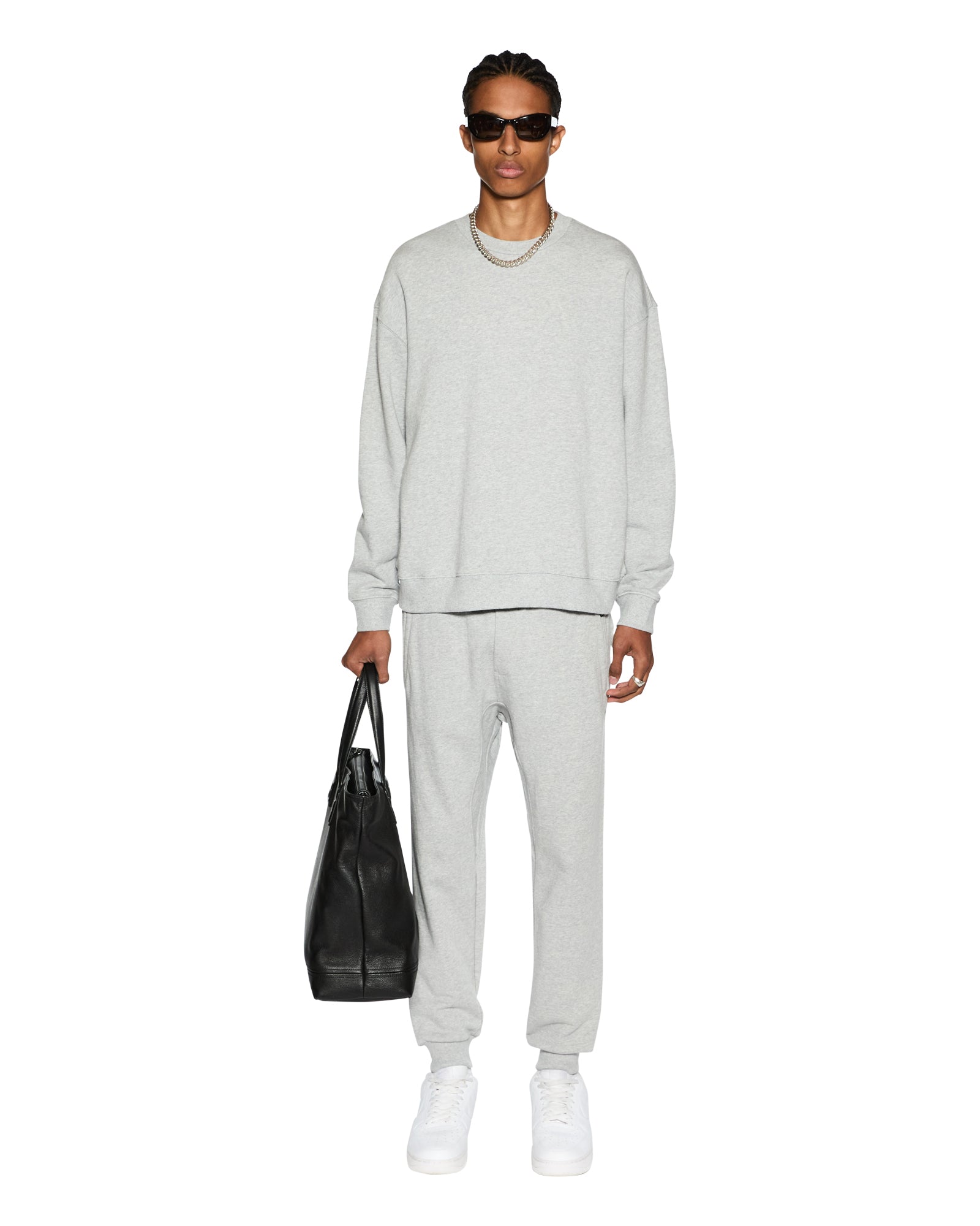 Buy 4 x 4 Biggie Crew Grey Marle | Grey Sweater | Ksubi - Image 2