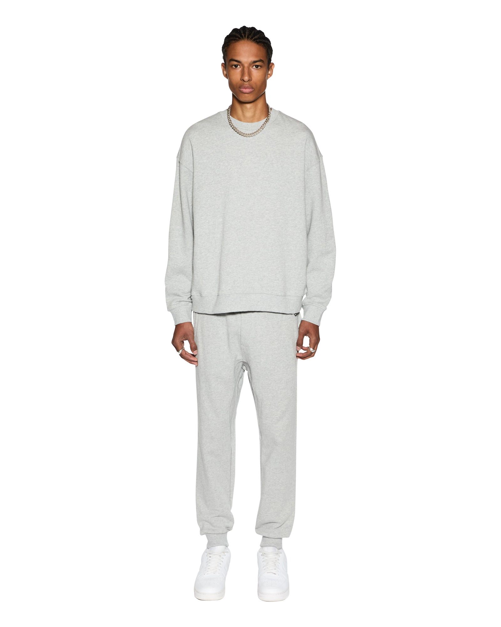 Buy 4 x 4 Biggie Crew Grey Marle | Grey Sweater | Ksubi - Image 4