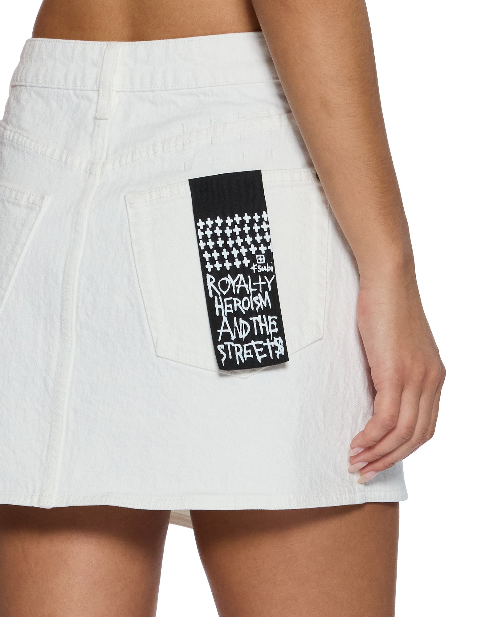 Womens Rap Skirt Curve Ecru Skirts - Image 4