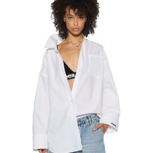 Womens Astra Ls Shirt White Poplin Shirts