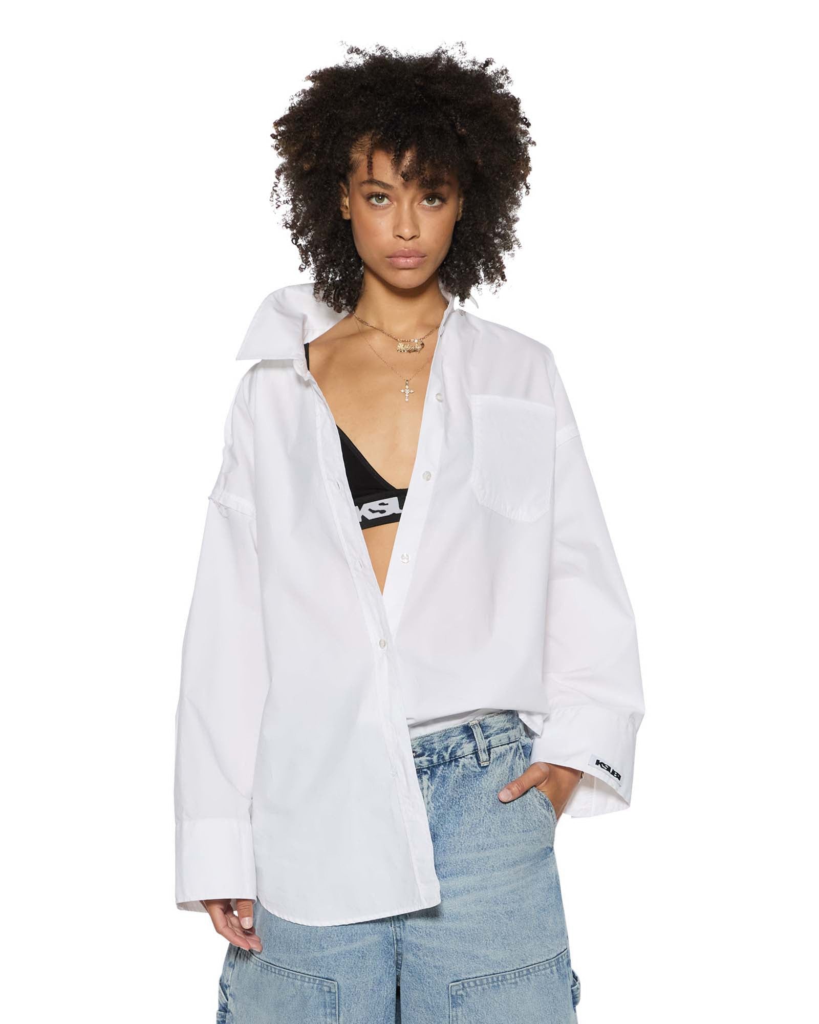 Womens Astra Ls Shirt White Poplin Shirts