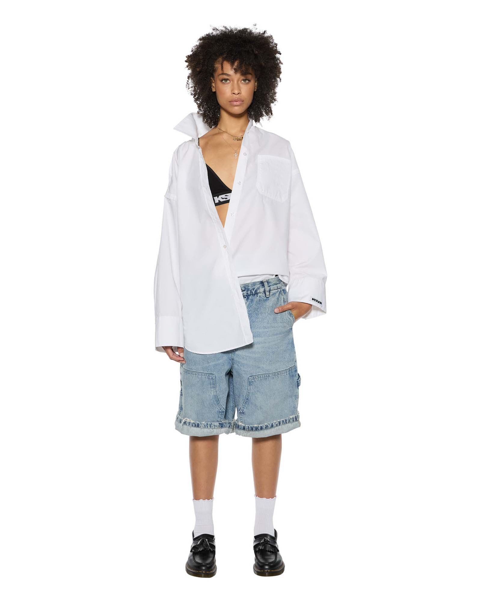 Womens Astra Ls Shirt White Poplin Shirts - Image 2