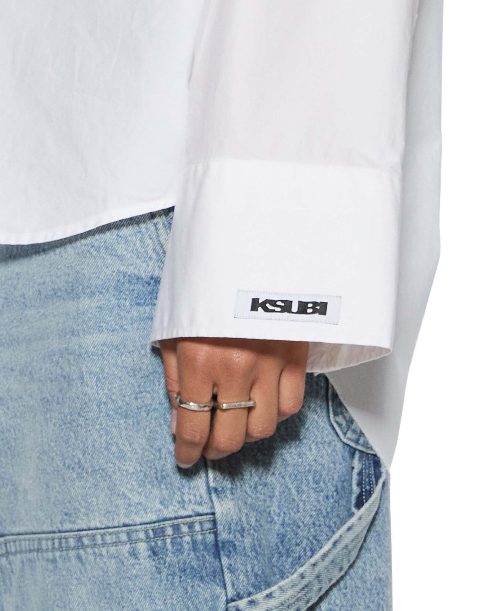 Womens Astra Ls Shirt White Poplin Shirts - Image 3