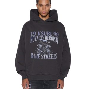 Mens Engine Ekcess Hoodie Faded Black Fleece