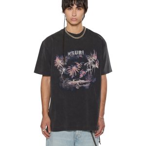 Mens Island Biggie Ss Tee Faded Black Tees