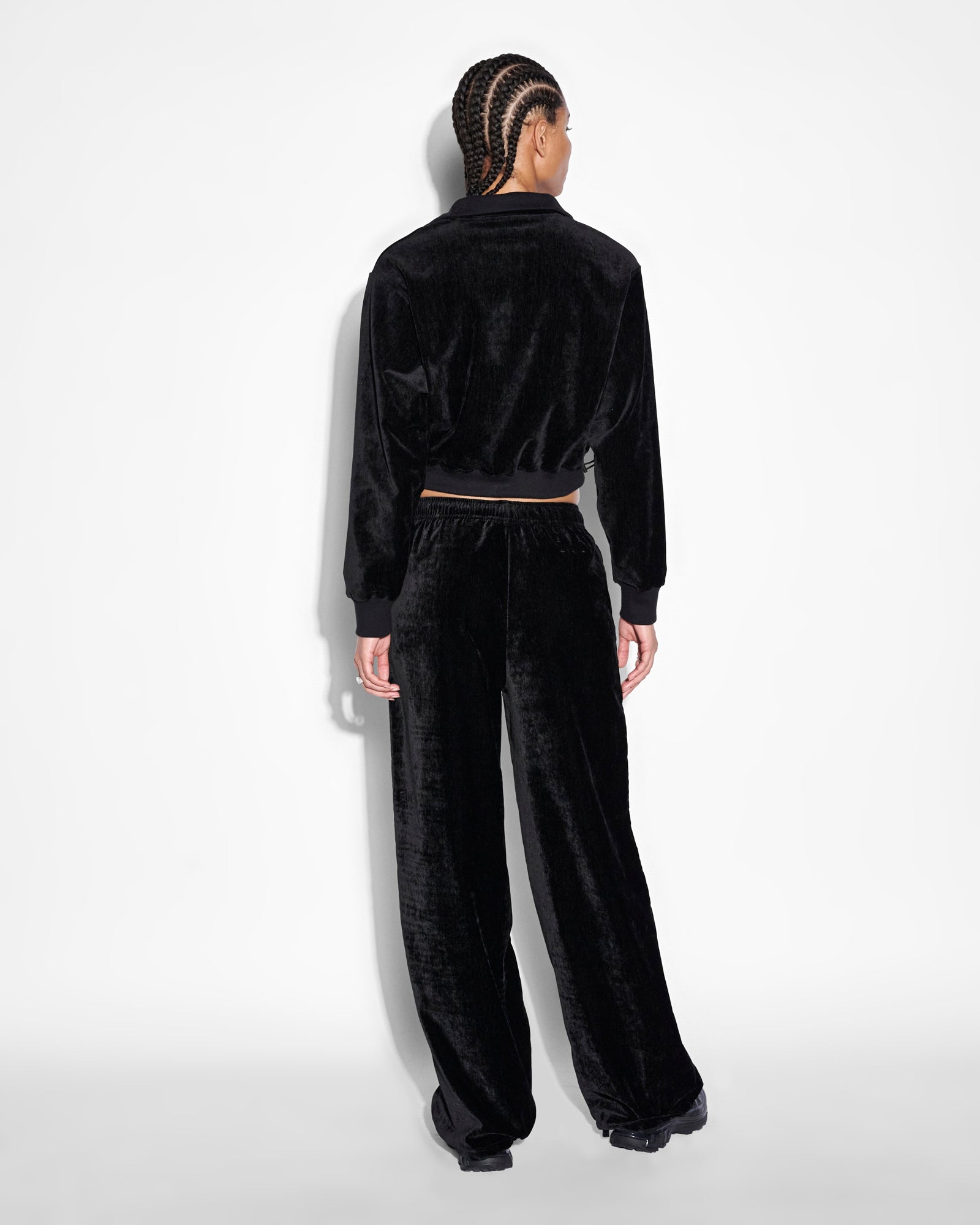 Buy Richie Half Zip Crop Black | Velour Cropped Top | KSUBI - Image 4