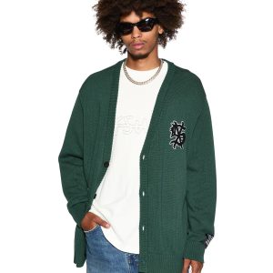 Dug Out Knit Cardigan Military - Green