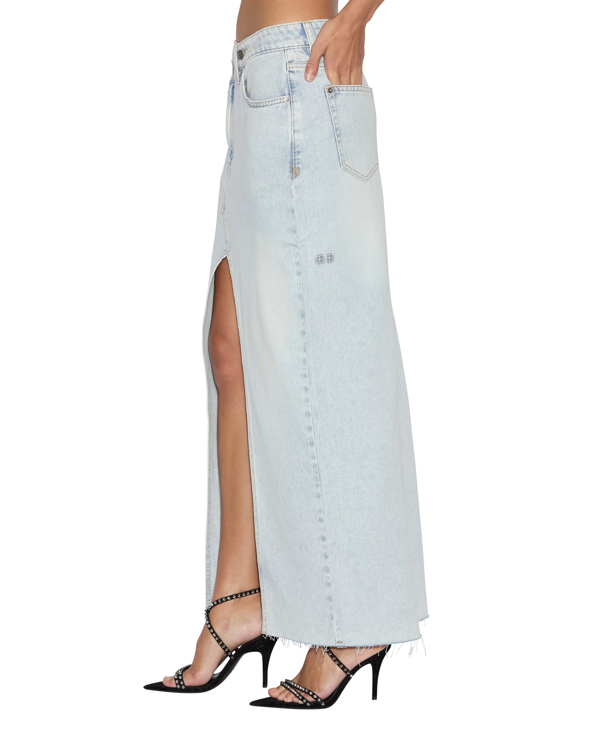 Relax Maxi Skirt Skyfall - Light Blue Denim - Image 4