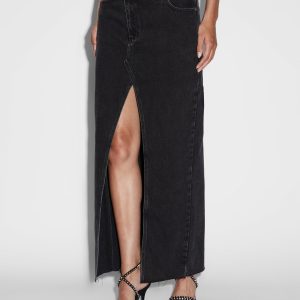 Relax Maxi Skirt - Washed Black Denim