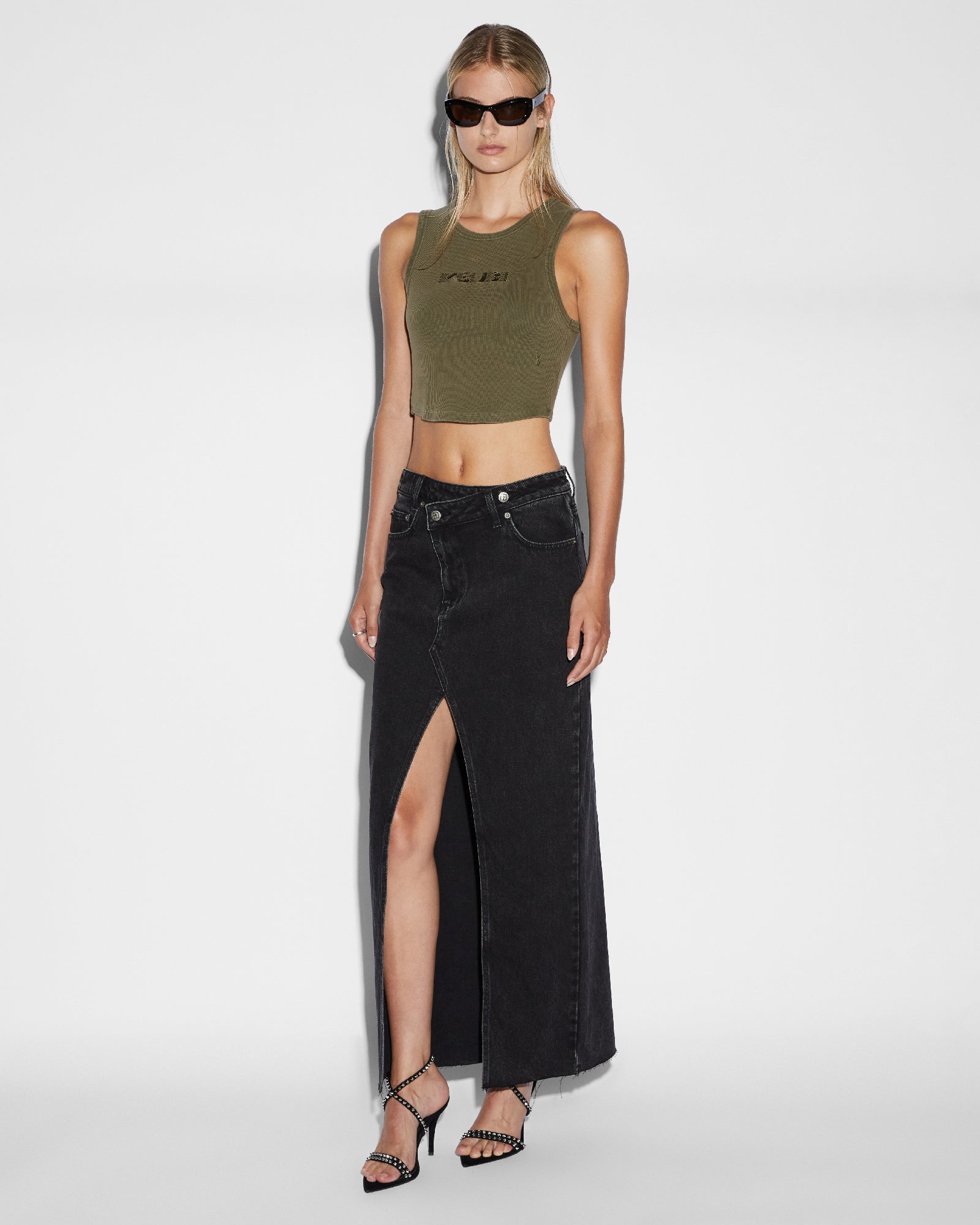 Relax Maxi Skirt - Washed Black Denim - Image 2
