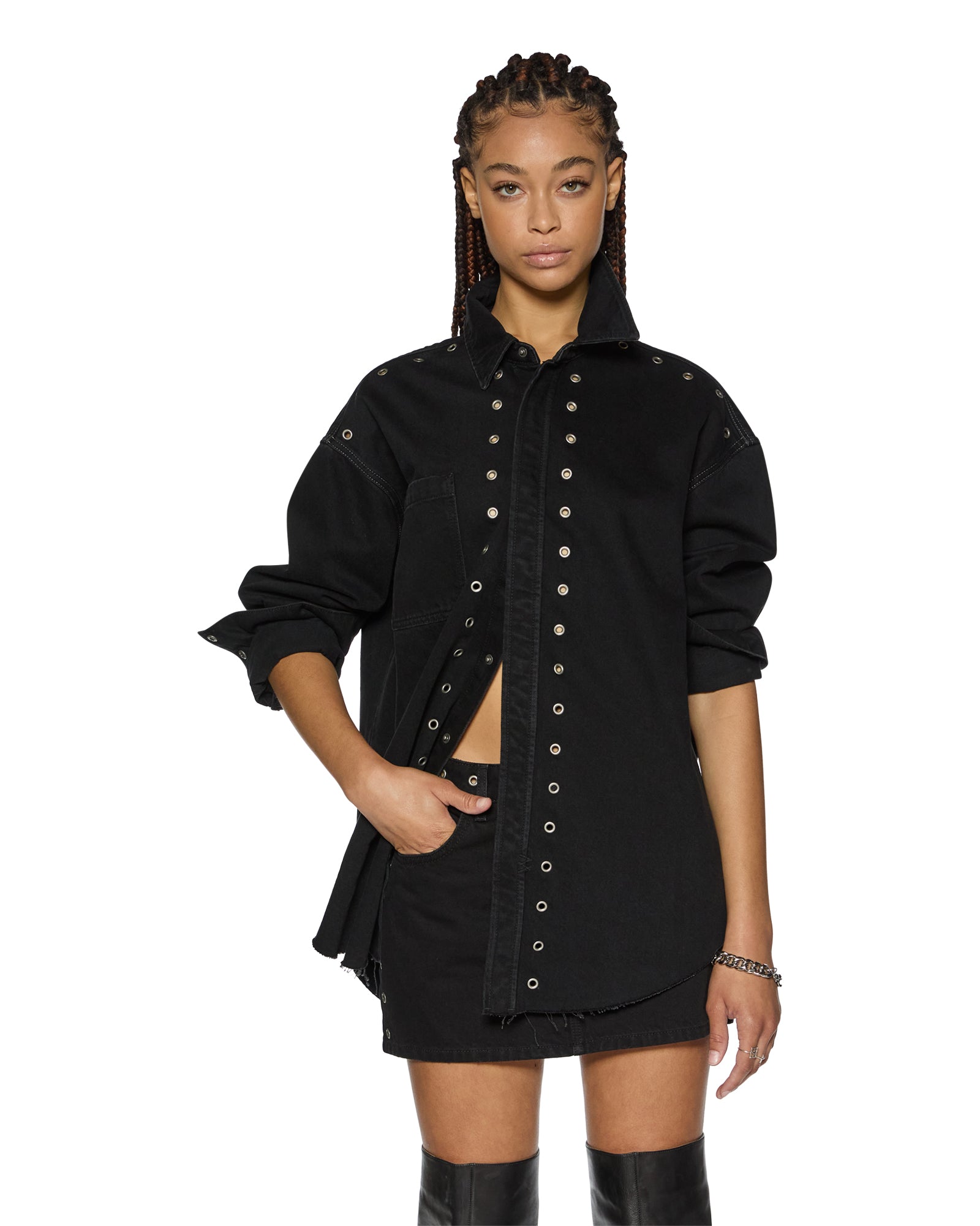 Split Vice Oversized Long Sleeve Shirt