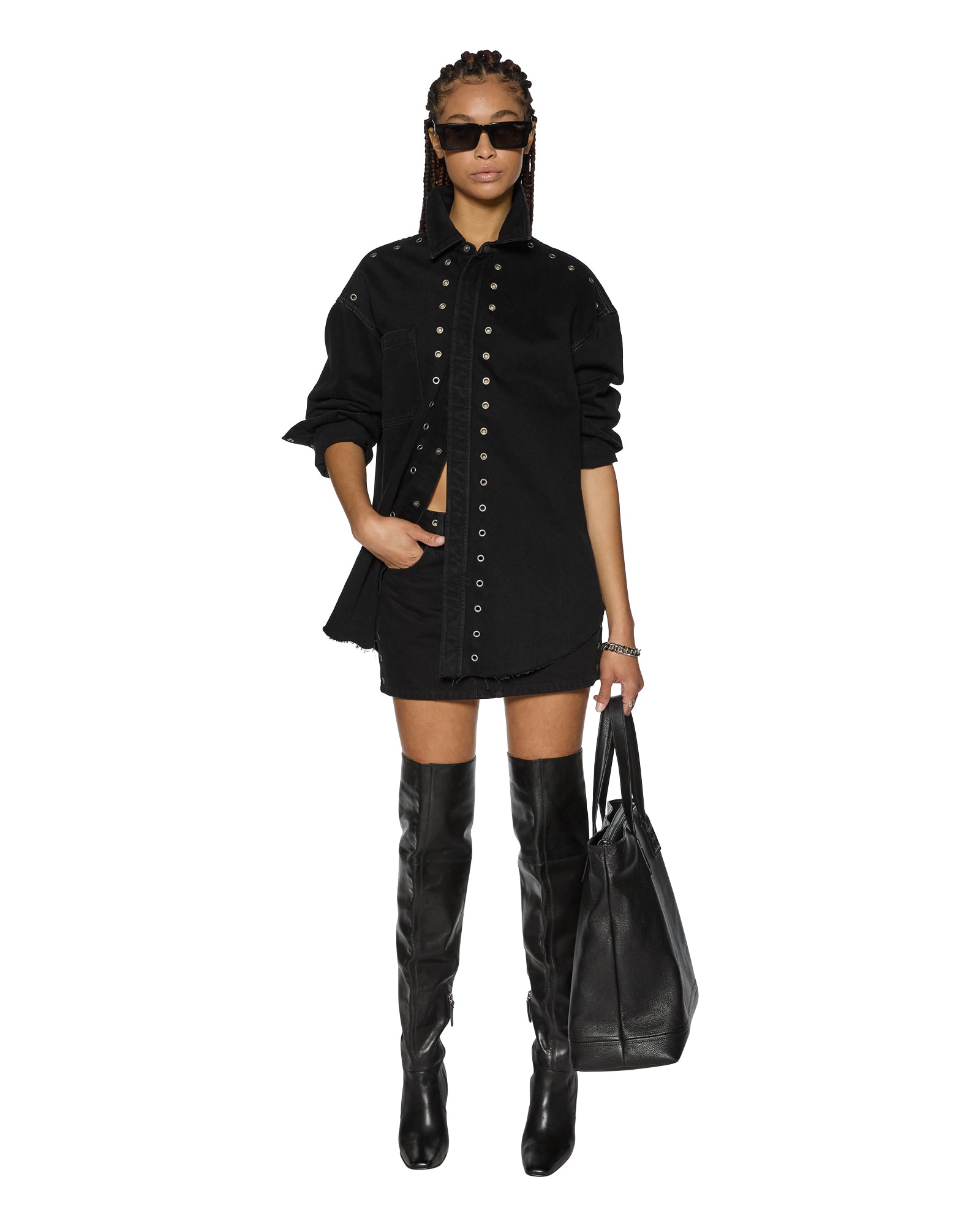 Split Vice Oversized Long Sleeve Shirt - Image 2