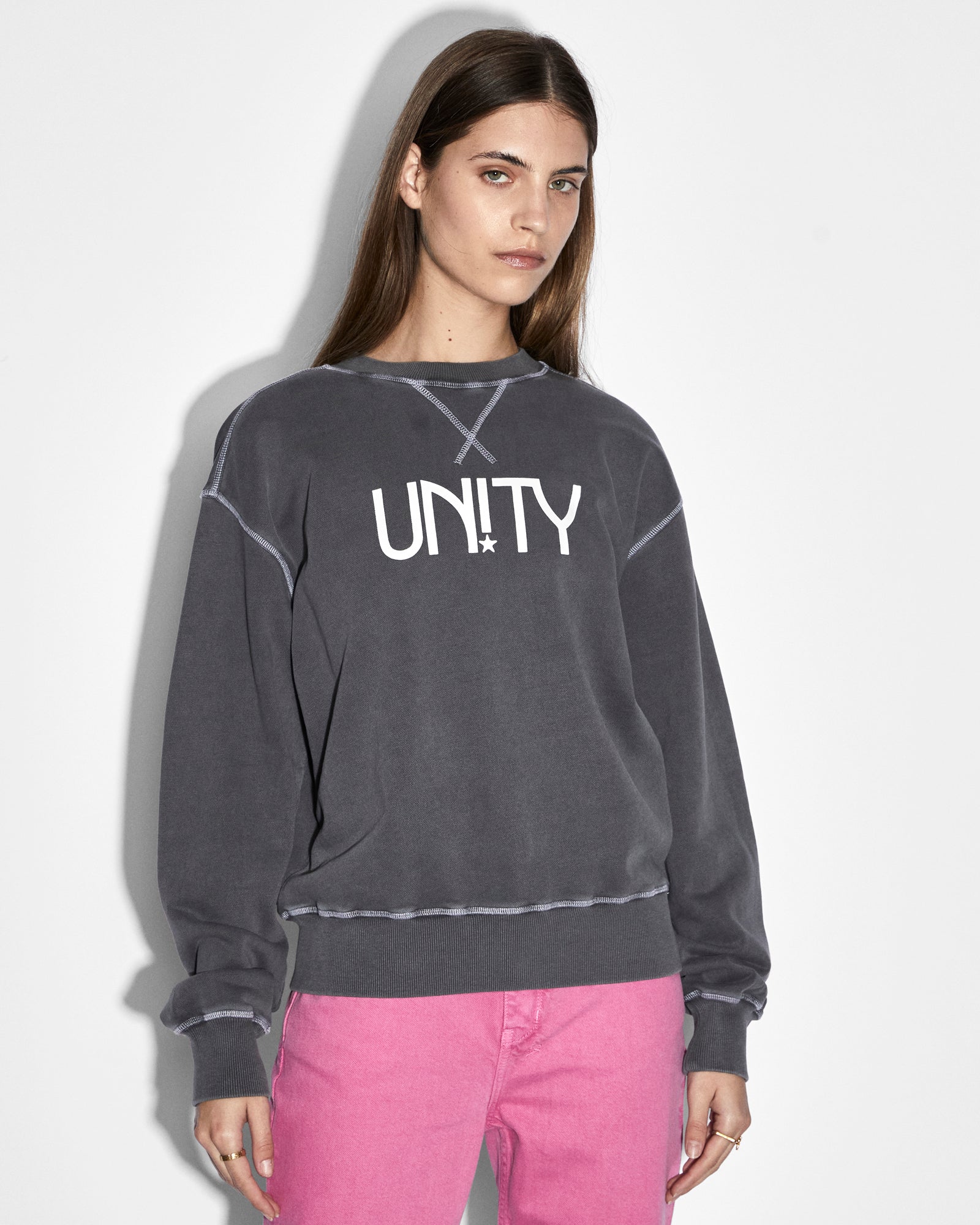 Buy Unity Star Oh G Crew Charcoal | Women's Sweater | KSUBI