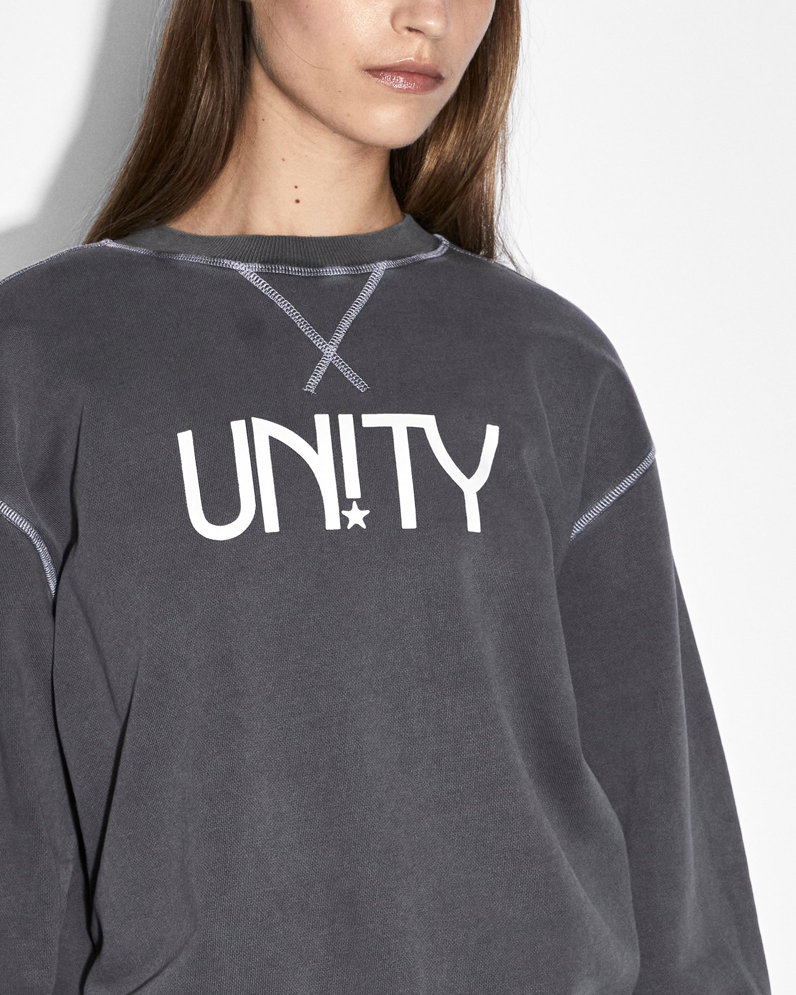 Buy Unity Star Oh G Crew Charcoal | Women's Sweater | KSUBI - Image 3