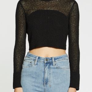 Womens Divide Sweater Black Knitwear