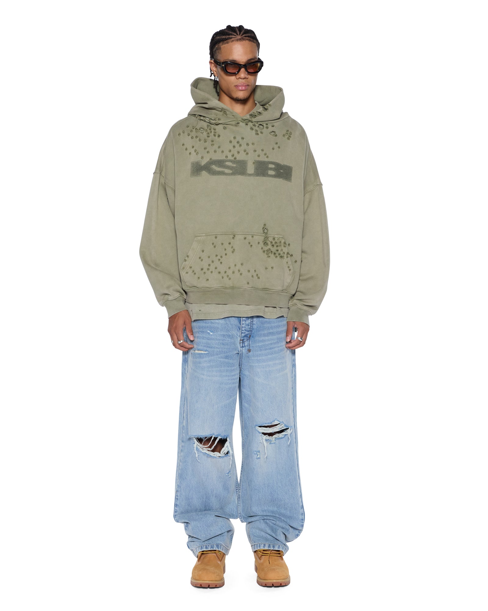Mens Blasted Ekcess Hoodie Outback Fleece - Image 2