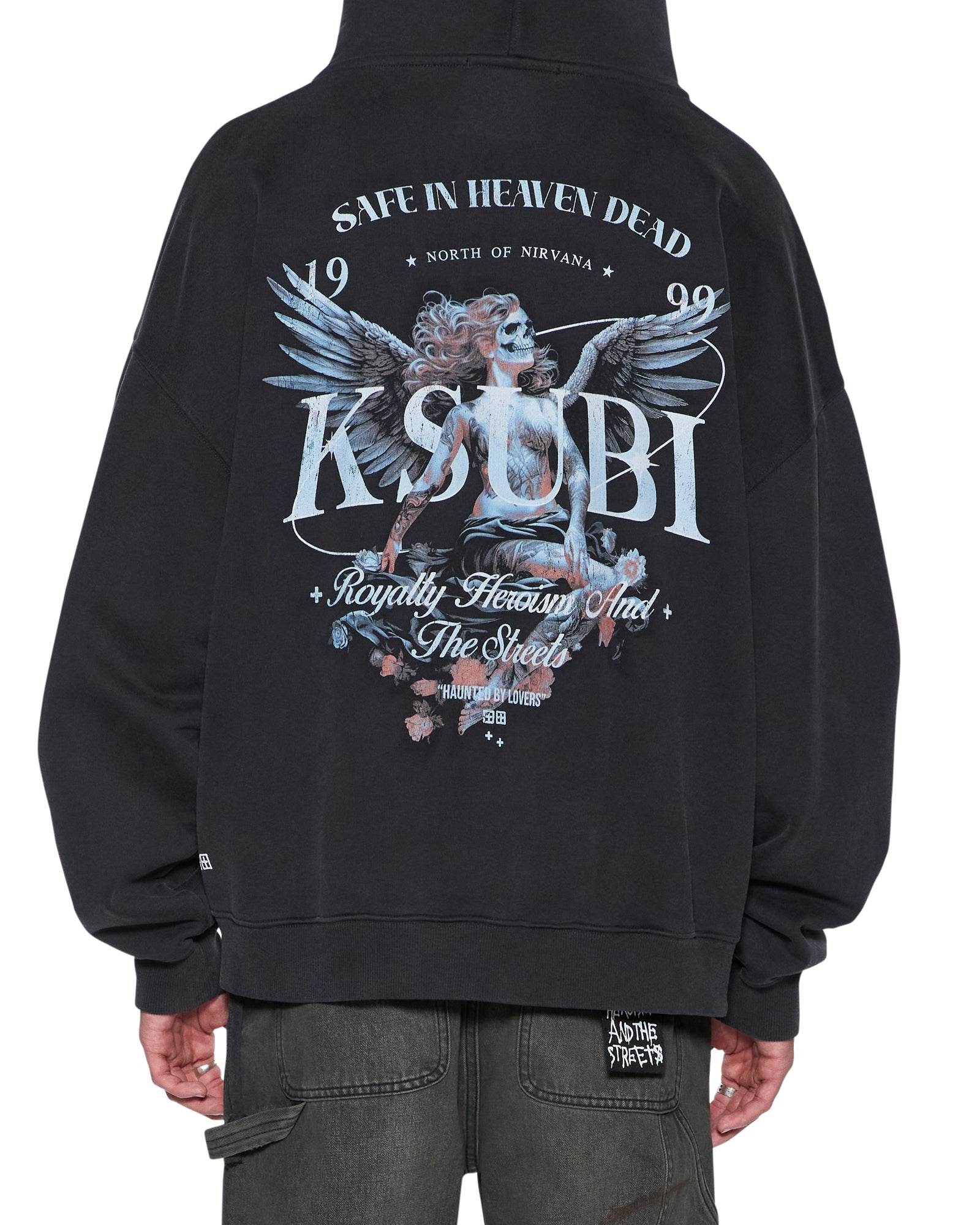 Mens Spirit Ekcess Hoodie Acid Black Fleece - Image 4