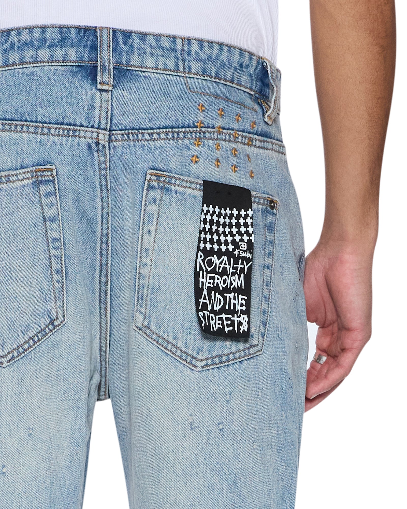 Mens Hazlow Scatter Blue Straight Denim Jeans - Image 3