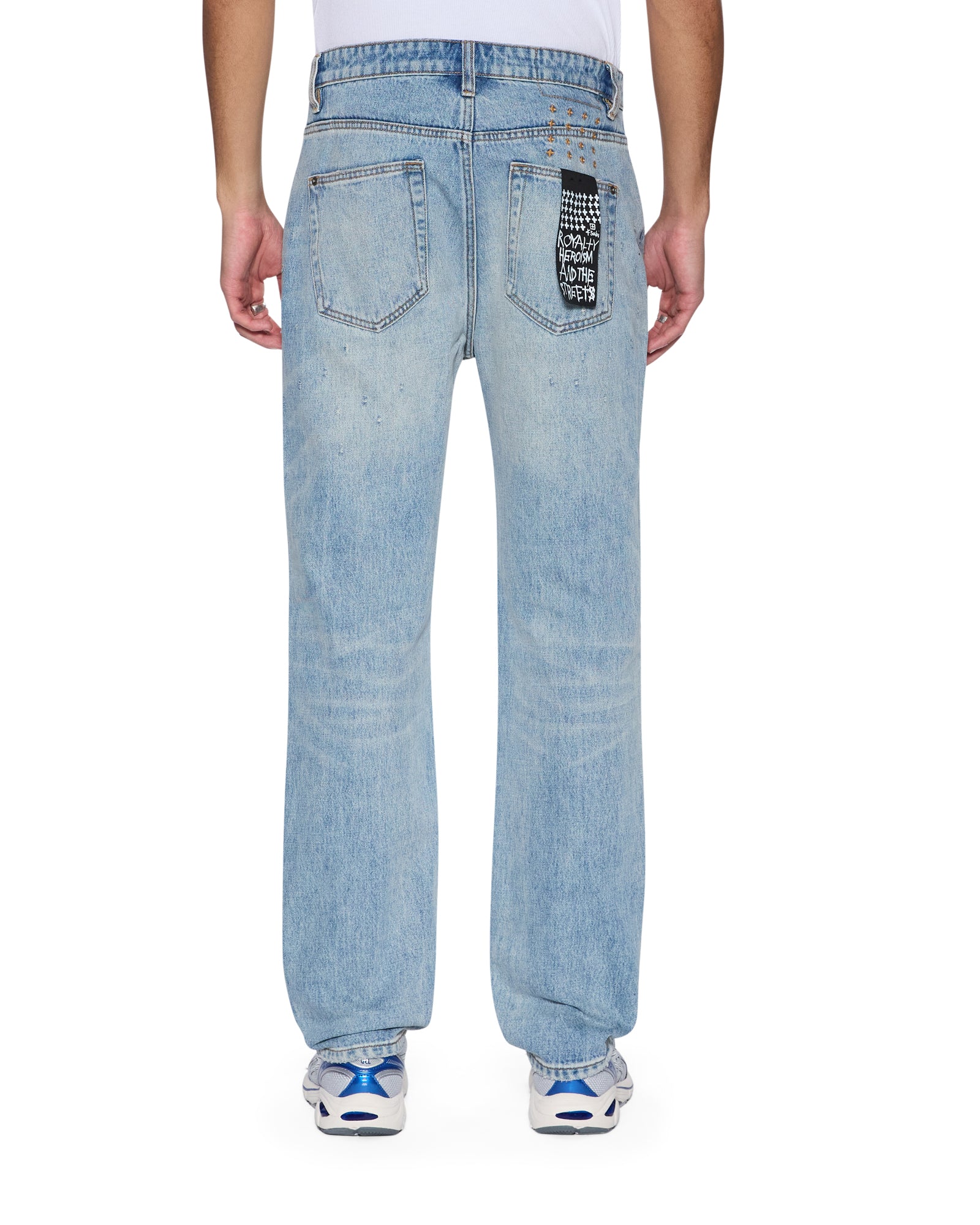 Mens Hazlow Scatter Blue Straight Denim Jeans - Image 4