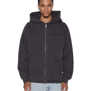 Mens Intruder Ekcess Hoodie Faded Black Fleece