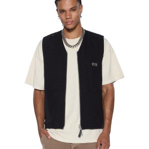 Mens Battler Vest Black Fashion Tops