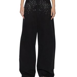 Womens Ksuper Renaissance Jet Black Baggy Denim Jeans