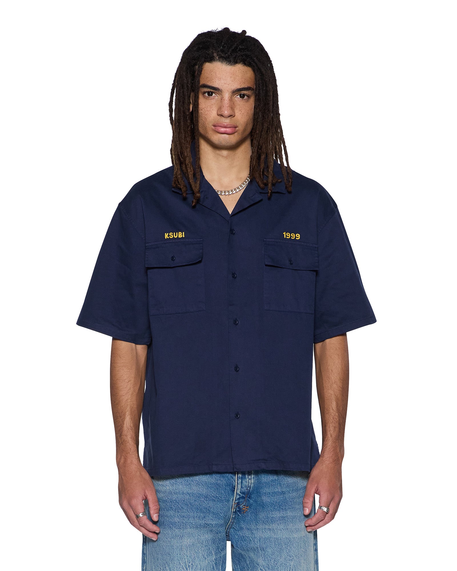 Mens Mekanik Boiler Ss Shirt Ink Blue Shirts - Image 3