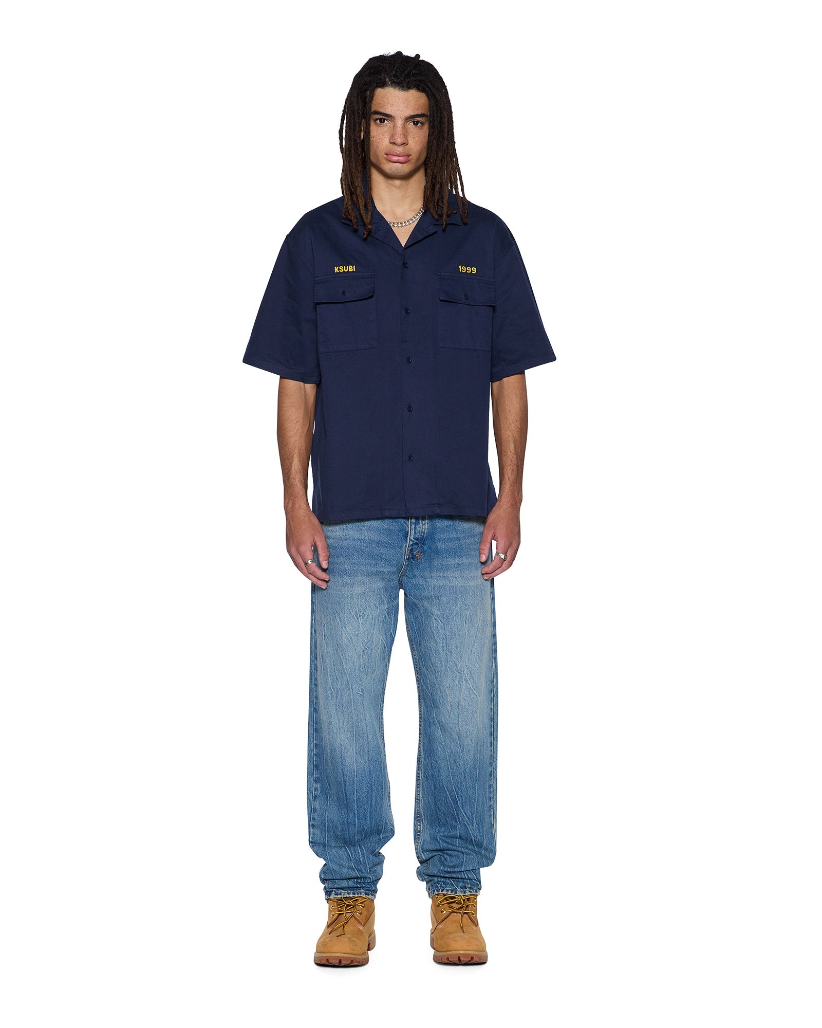 Mens Mekanik Boiler Ss Shirt Ink Blue Shirts - Image 4