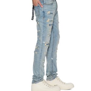 Mens Van Winkle Scatter Blue Skinny Denim Jeans
