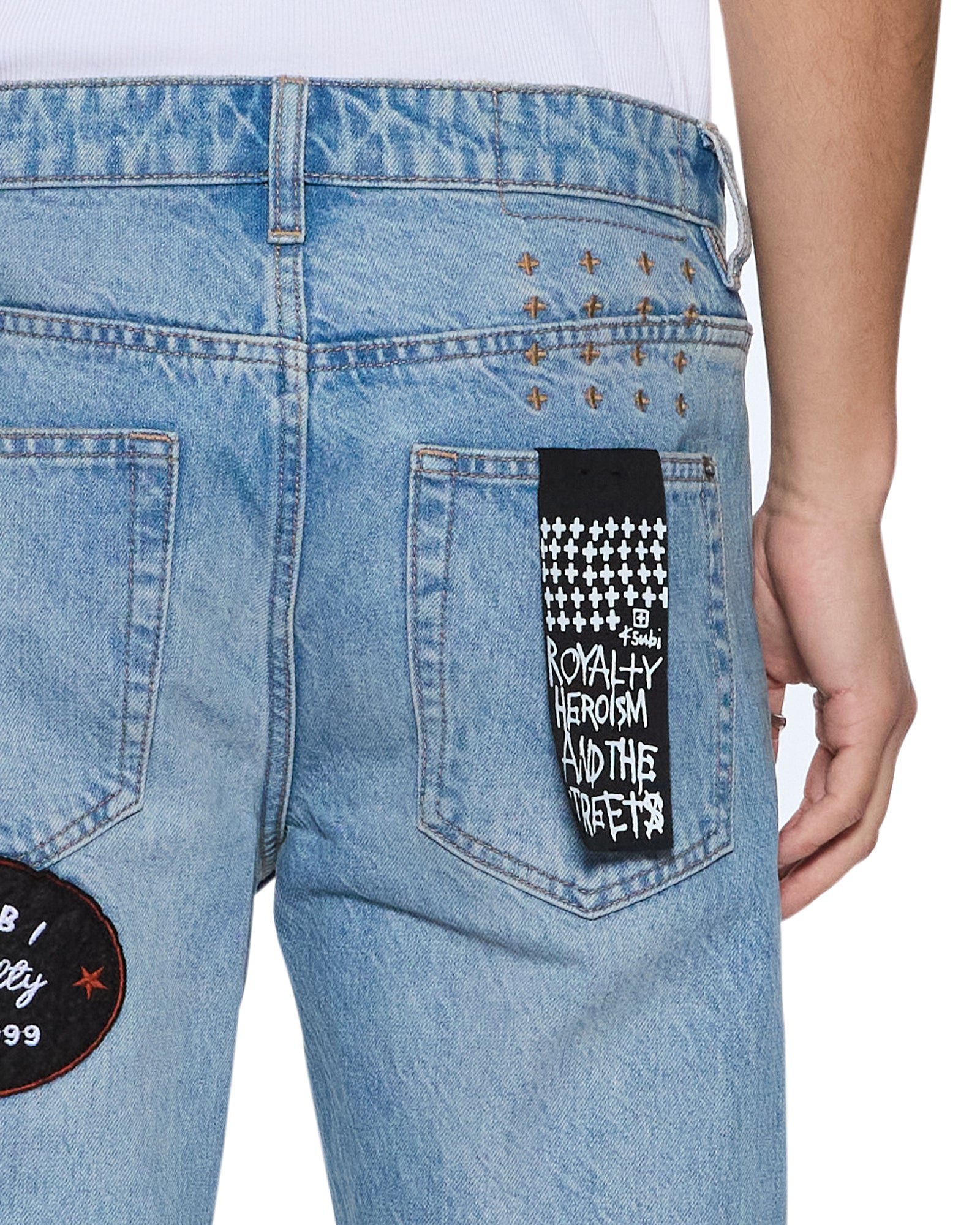 Mens Bronko True Patched Bootcut Denim Jeans - Image 4