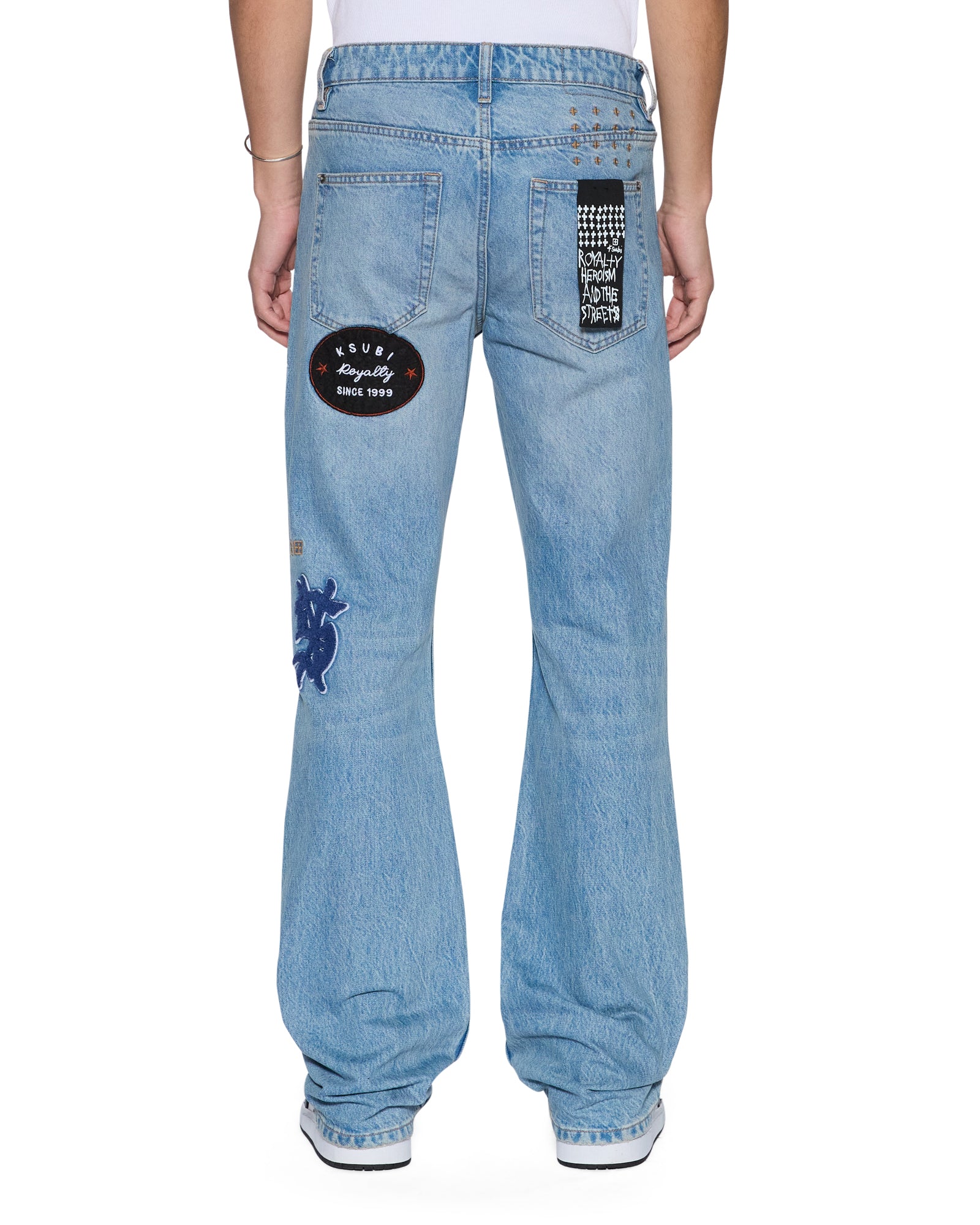 Mens Bronko True Patched Bootcut Denim Jeans - Image 5