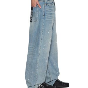 Mens Maxx Scatter Blue Baggy Denim Jeans