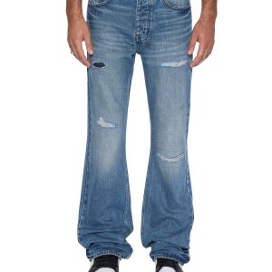 Mens Bronko Roadhouse Repair Bootcut Denim Jeans