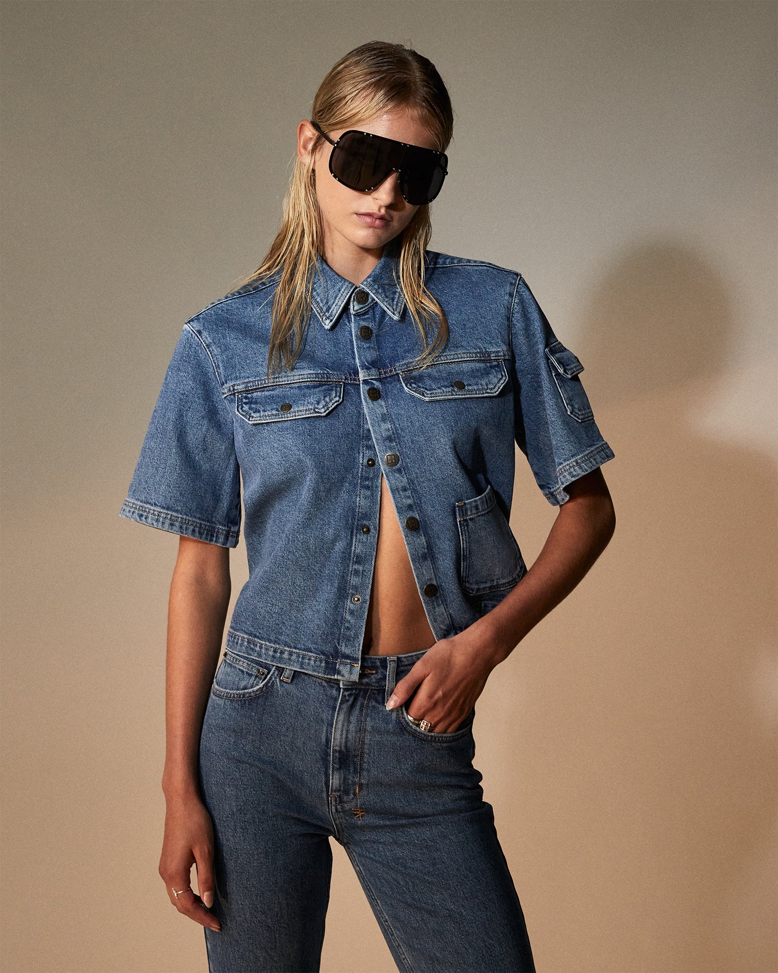 Cargo Short Sleeve Shirt Heritage - Blue Denim - Image 2