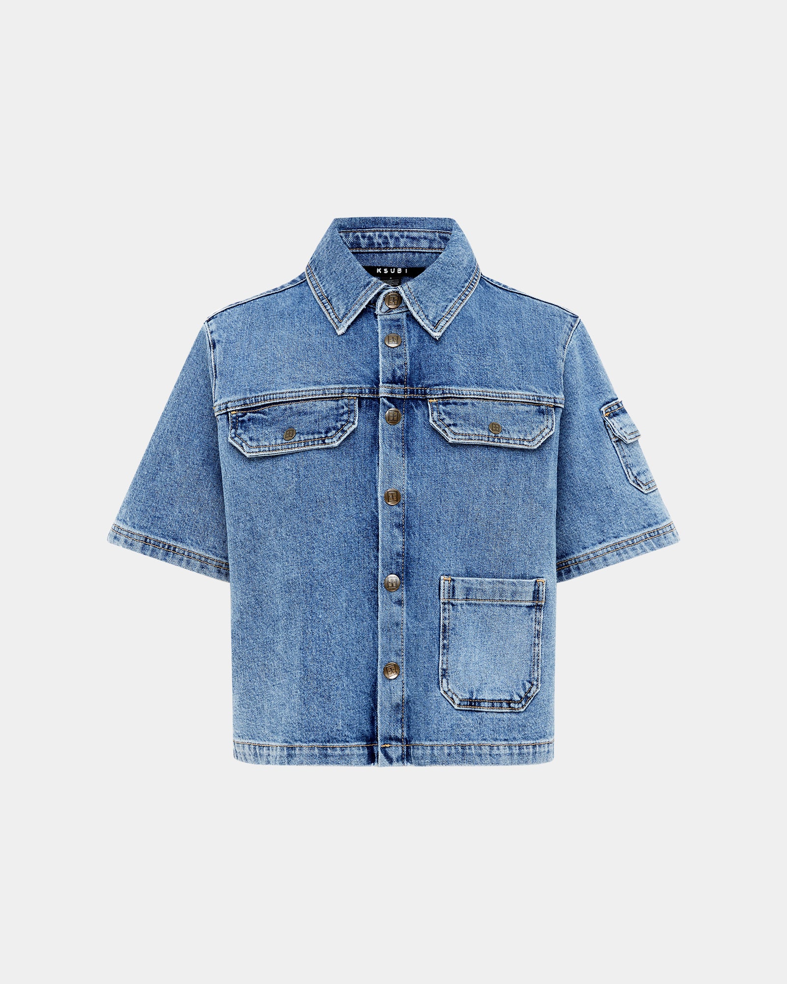 Cargo Short Sleeve Shirt Heritage - Blue Denim - Image 5